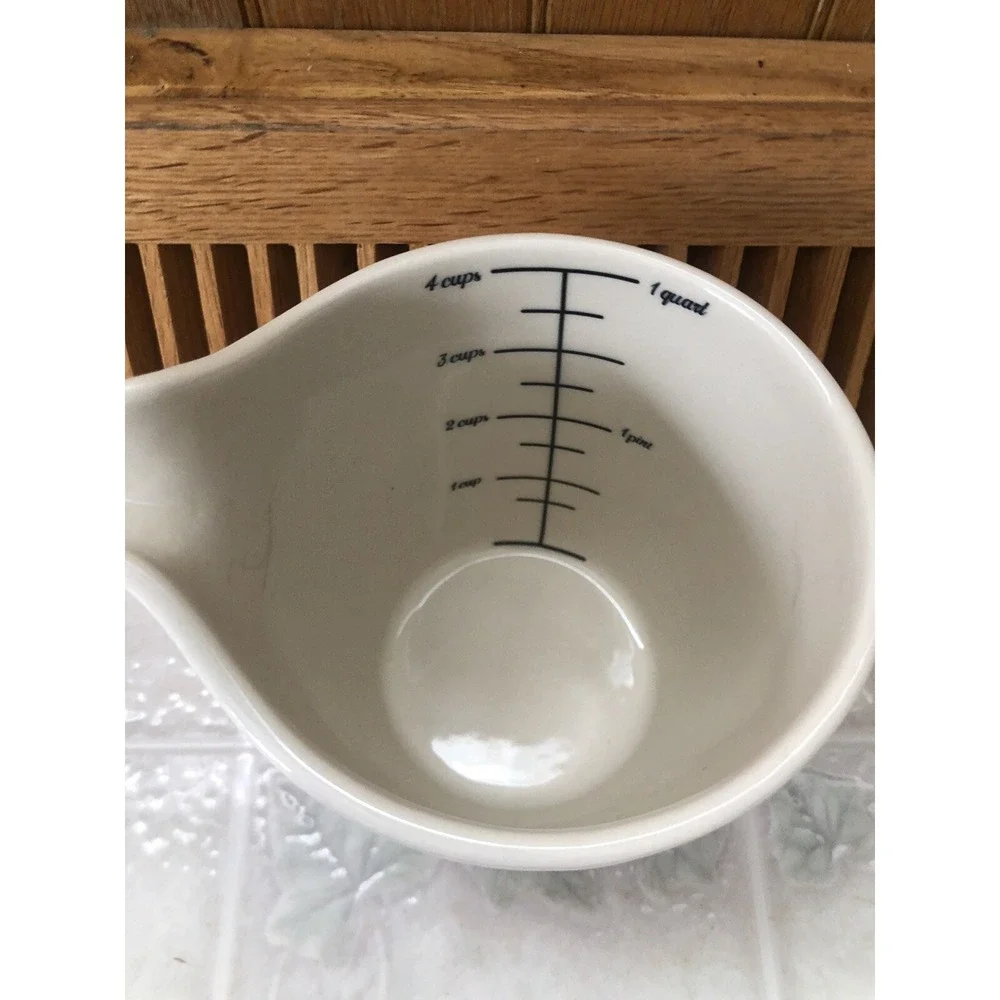 the‎ pioneer woman stoneware 4 cup measuring cup Red Floral Turquoise Handle